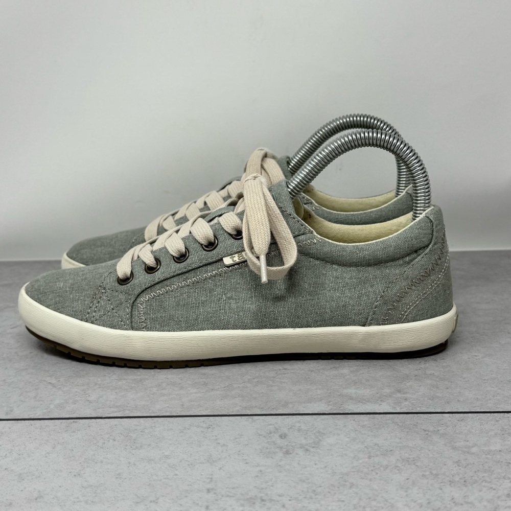 Taos Footwear Star Sneakers Ortho Sole Light Sage Green Wash Size 7